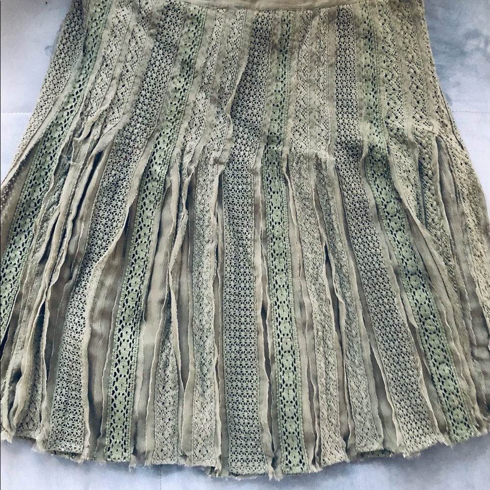 Anthropologie Odille Olive Green Skirt Size 8